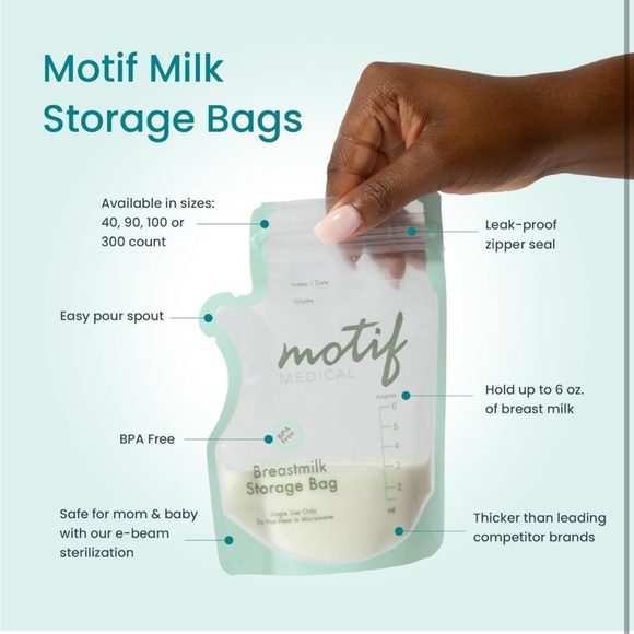 Motif Medical Milk Storage Bags - 100 count Clear - 8 oz bags - Picture 6 of 6